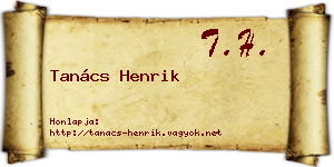 Tanács Henrik névjegykártya